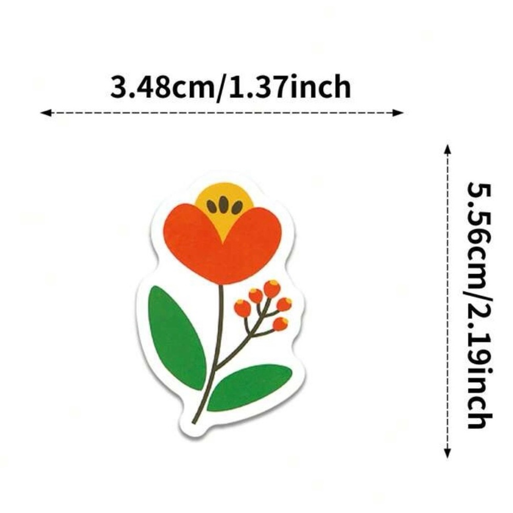 100 Colorful Flower Stickers Insects Nature Garden Blossoms - Picture 7 of 11